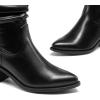 imageDREAM PAIRS Womens Cowgirl Boots Mid Calf Western Cowboy Chunky Heel Boots Slouchy ampamp Pullon Ankle Booties for womenBlack