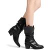imageDREAM PAIRS Womens Cowgirl Boots Mid Calf Western Cowboy Chunky Heel Boots Slouchy ampamp Pullon Ankle Booties for womenBlack