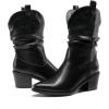 imageDREAM PAIRS Womens Cowgirl Boots Mid Calf Western Cowboy Chunky Heel Boots Slouchy ampamp Pullon Ankle Booties for womenBlack