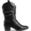 imageDREAM PAIRS Womens Cowgirl Boots Mid Calf Western Cowboy Chunky Heel Boots Slouchy ampamp Pullon Ankle Booties for womenBlack