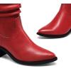 imageDREAM PAIRS Womens Cowgirl Boots Mid Calf Western Cowboy Chunky Heel Boots Slouchy ampamp Pullon Ankle Booties for womenRed