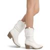 imageDREAM PAIRS Womens Cowgirl Boots Mid Calf Western Cowboy Chunky Heel Boots Slouchy ampamp Pullon Ankle Booties for womenWhite