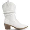 imageDREAM PAIRS Womens Cowgirl Boots Mid Calf Western Cowboy Chunky Heel Boots Slouchy ampamp Pullon Ankle Booties for womenWhite