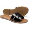imageDREAM PAIRS Womens Dressy Slide Sandals Slipon Open Round Toe Flat Sandals Fashion Casual Comfortable Summer Beach Walking SlidesBlack