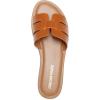 imageDREAM PAIRS Womens Dressy Slide Sandals Slipon Open Round Toe Flat Sandals Fashion Casual Comfortable Summer Beach Walking SlidesBrown