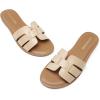 imageDREAM PAIRS Womens Dressy Slide Sandals Slipon Open Round Toe Flat Sandals Fashion Casual Comfortable Summer Beach Walking SlidesNudepu