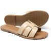 imageDREAM PAIRS Womens Dressy Slide Sandals Slipon Open Round Toe Flat Sandals Fashion Casual Comfortable Summer Beach Walking SlidesNudepu