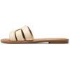 imageDREAM PAIRS Womens Dressy Slide Sandals Slipon Open Round Toe Flat Sandals Fashion Casual Comfortable Summer Beach Walking SlidesNuderaffia