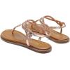 imageDREAM PAIRS Womens Flat Sandals Dressy Summer Stappy Comfortable Ankle Elastic TStrap Beach Thong SandalsRose Goldmetallic