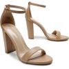 imageDREAM PAIRS Womens HiChunk High Heel Pump SandalsNudePu