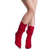 imageDREAM PAIRS Womens High Heel Mid Calf Boots Slouchy Pointed Toe Fall BootsRedK