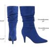 imageDREAM PAIRS Womens High Heel Mid Calf Boots Slouchy Pointed Toe Fall BootsRoyal BlueK
