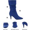imageDREAM PAIRS Womens High Heel Mid Calf Boots Slouchy Pointed Toe Fall BootsRoyal BlueK