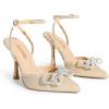imageDREAM PAIRS Womens High Heels Destiny Closed Toe Strappy Heels Sexy Rhinestone Ankle Strap Pumps Wedding Bridal Party Dress Shoes DestinyGold