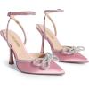 imageDREAM PAIRS Womens High Heels Destiny Closed Toe Strappy Heels Sexy Rhinestone Ankle Strap Pumps Wedding Bridal Party Dress Shoes DestinyPink