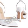 imageDREAM PAIRS Womens High Heels Destiny Closed Toe Strappy Heels Sexy Rhinestone Ankle Strap Pumps Wedding Bridal Party Dress Shoes DestinyWhite