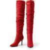 imageDREAM PAIRS Womens High Heels Over The Knee Boots Thigh High Pointed Toe Stiletto Long Fall Sexy BootsRedsuede