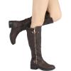 imageDREAM PAIRS Womens Knee High Boots Wide Calf Low Heel Riding Boots Fall Tall Boots for WomenBrown