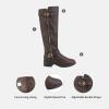 imageDREAM PAIRS Womens Knee High Boots Wide Calf Low Heel Riding Boots Fall Tall Boots for WomenBrown