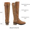 imageDREAM PAIRS Womens Knee High Boots Wide Calf Low Heel Riding Boots Fall Tall Boots for WomenCamel