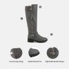 imageDREAM PAIRS Womens Knee High Boots Wide Calf Low Heel Riding Boots Fall Tall Boots for WomenGrey