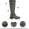 imageDREAM PAIRS Womens Knee High Boots Wide Calf Low Heel Riding Boots Fall Tall Boots for WomenGrey Puwidecalf