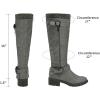 imageDREAM PAIRS Womens Knee High Boots Wide Calf Low Heel Riding Boots Fall Tall Boots for WomenGrey Puwidecalf