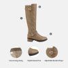 imageDREAM PAIRS Womens Knee High Boots Wide Calf Low Heel Riding Boots Fall Tall Boots for WomenKhaki