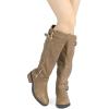imageDREAM PAIRS Womens Knee High Boots Wide Calf Low Heel Riding Boots Fall Tall Boots for WomenKhaki