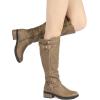 imageDREAM PAIRS Womens Knee High Boots Wide Calf Low Heel Riding Boots Fall Tall Boots for WomenKhaki