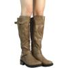 imageDREAM PAIRS Womens Knee High Boots Wide Calf Low Heel Riding Boots Fall Tall Boots for WomenKhaki