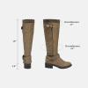 imageDREAM PAIRS Womens Knee High Boots Wide Calf Low Heel Riding Boots Fall Tall Boots for WomenKhakiwidet