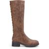 imageDREAM PAIRS Womens Lace Up Back Knee High Fashion Boots Low Block Heel Riding Boots Round Toe Side Zipper Fall BootsTannubuck