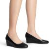 imageDREAM PAIRS Womens Low Wedges Heels Closed Round Toe Pumps Comfortable Slip On Dress Work Wedding ShoesBlackpu