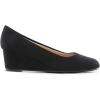 imageDREAM PAIRS Womens Low Wedges Heels Closed Round Toe Pumps Comfortable Slip On Dress Work Wedding ShoesBlacksuede
