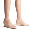 imageDREAM PAIRS Womens Low Wedges Heels Closed Round Toe Pumps Comfortable Slip On Dress Work Wedding ShoesNude