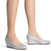 imageDREAM PAIRS Womens Low Wedges Heels Closed Round Toe Pumps Comfortable Slip On Dress Work Wedding ShoesSilver