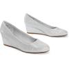 imageDREAM PAIRS Womens Low Wedges Heels Closed Round Toe Pumps Comfortable Slip On Dress Work Wedding ShoesSilver