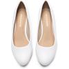 imageDREAM PAIRS Womens Low Wedges Heels Closed Round Toe Pumps Comfortable Slip On Dress Work Wedding ShoesWhite