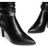 imageDREAM PAIRS Womens Mid Calf Slouchy Boots Pointed Toe Heeled Boots Zip Fashion Dressy BootBlack