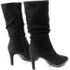 imageDREAM PAIRS Womens Mid Calf Slouchy Boots Pointed Toe Heeled Boots Zip Fashion Dressy BootBlacksuede