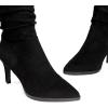 imageDREAM PAIRS Womens Mid Calf Slouchy Boots Pointed Toe Heeled Boots Zip Fashion Dressy BootBlacksuede