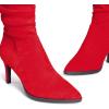 imageDREAM PAIRS Womens Mid Calf Slouchy Boots Pointed Toe Heeled Boots Zip Fashion Dressy BootRedsuede