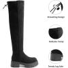 imageDREAM PAIRS Womens Platform Over The Knee Boots Lug Sole Round Toe Thigh High Long Chunky Block Heels Fall BootsBlacksuede