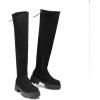 imageDREAM PAIRS Womens Platform Over The Knee Boots Lug Sole Round Toe Thigh High Long Chunky Block Heels Fall BootsBlacksuede