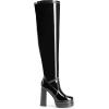 imageDREAM PAIRS Womens Platform Over The Knee Thigh High Boots Chunky High Heels Square Toe Long Fall Y2K Gogo BootsBlackpat