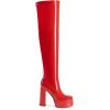 imageDREAM PAIRS Womens Platform Over The Knee Thigh High Boots Chunky High Heels Square Toe Long Fall Y2K Gogo BootsRedpat