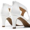 imageDREAM PAIRS Womens Pumps Closed Pointed Toe Kitten Heels Elegant Party Wedding Dress Shoes for WomenWhite