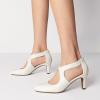 imageDREAM PAIRS Womens Pumps Closed Pointed Toe Kitten Heels Elegant Party Wedding Dress Shoes for WomenWhite