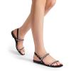 imageDREAM PAIRS Womens Rhinestone Sandals Open Toe Casual Dressy Sparkly Comfortable Flat Summer ShoesBlack